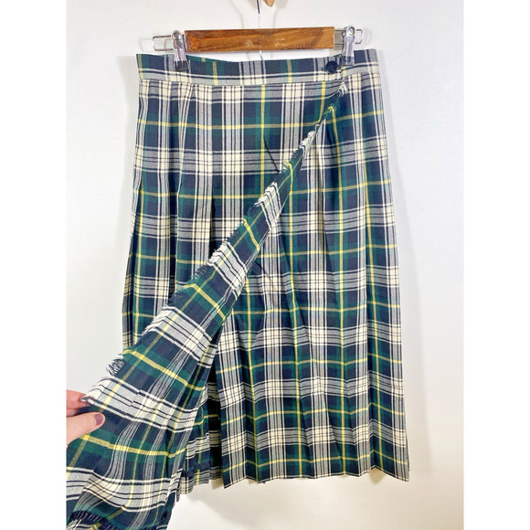 Talbots Skirt 12P Tartan Stewart Dress Plaid Worsted Wool Wrap Maxi Academia - Picture 7 of 12